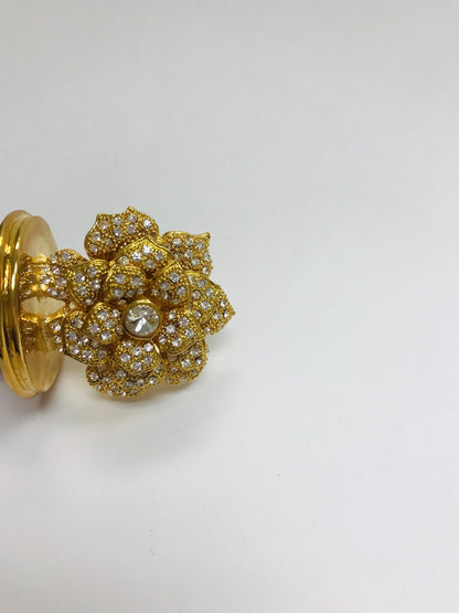 Gold Flower Style  Wine Stopper 14K Gold Plated