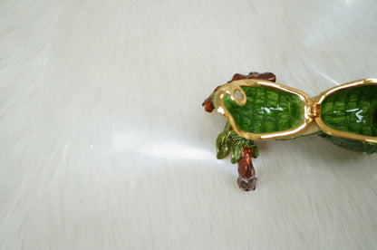 Cristiani Collezione Small Bird on a Branch Trinket Box 14K Gold Plated