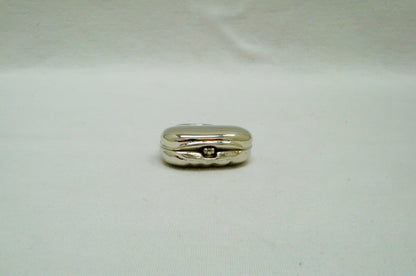 Vintage Silver Toned Mini Handbag Trinket Box Pewter Jeweled Enameled