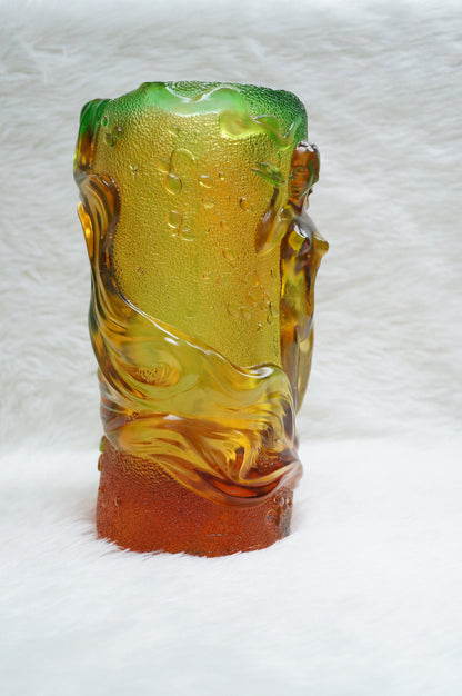 Limited Edition Cristiani Collezione Crystal Glass Sculpture Vase.