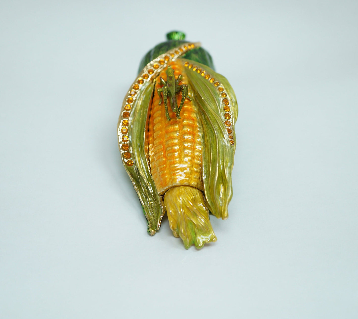 Cristiani Collezione Large Corn Trinket Box 14K Gold Plated