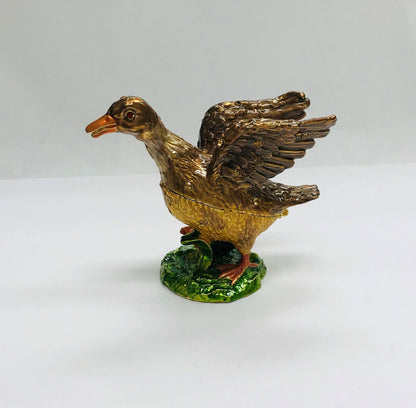 Cristiani Collezione Duck Trinket Box 14K Gold Plated