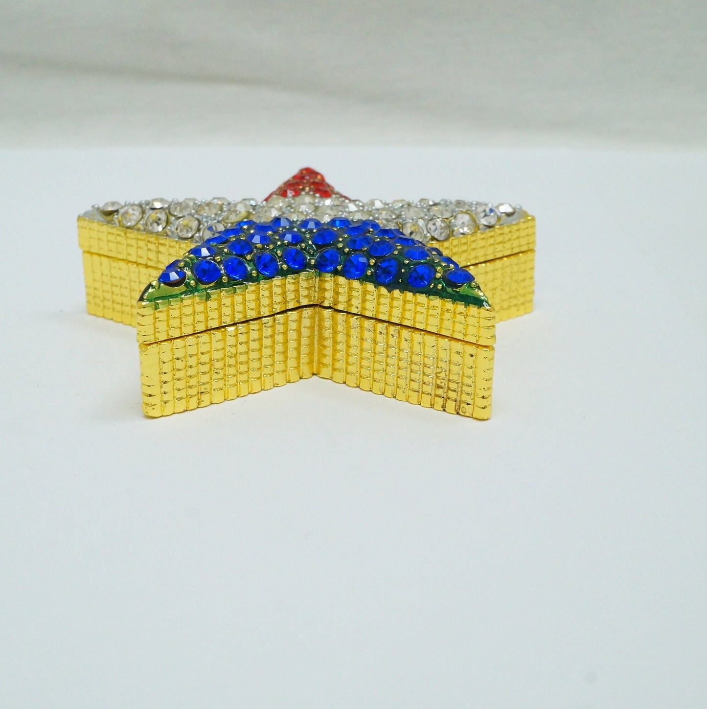 Cristiani Collezione Fourth of July Star Jeweled Pewter Trinket 14K Gold Plated