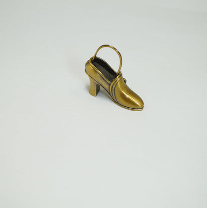 Cristiani Collezione Small Bronze Shoe Miniature Figurine Paper Weight and Cardholder