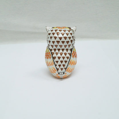 Cristiani Collezione Owl Jeweled Pewter Enameled Trinket Box 14K Gold Plated