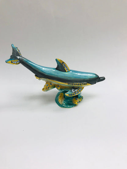 Cristiani Collezione Dolphins Trinket Box 14K Gold Plated