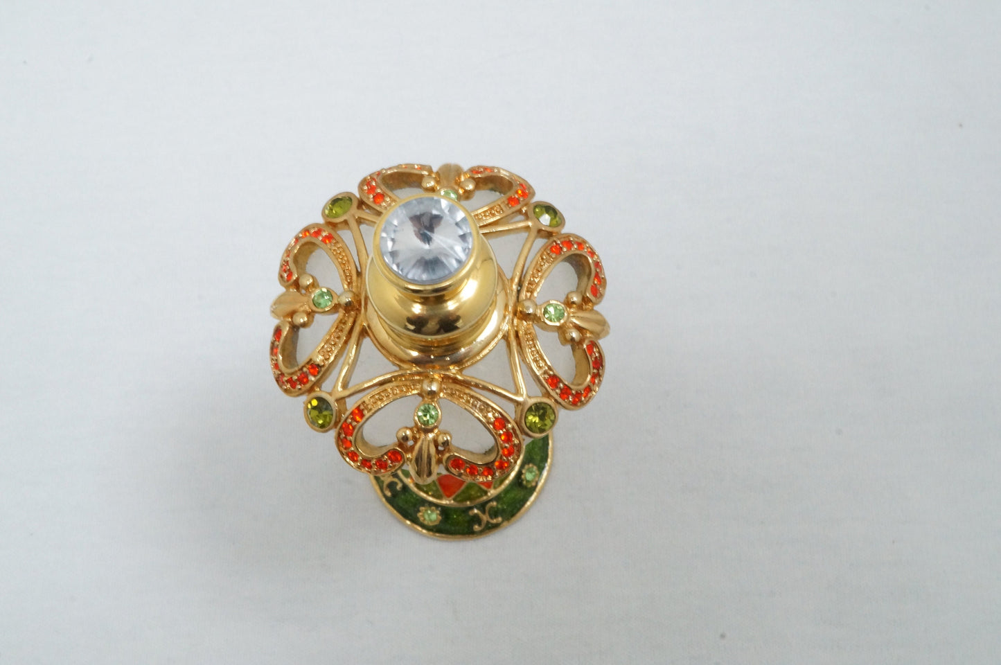 Vintage Cristiani Collezione Essential Oil Perfume Crystal Pewter Glass Bottles