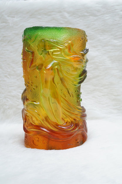 Limited Edition Cristiani Collezione Crystal Glass Sculpture Vase.