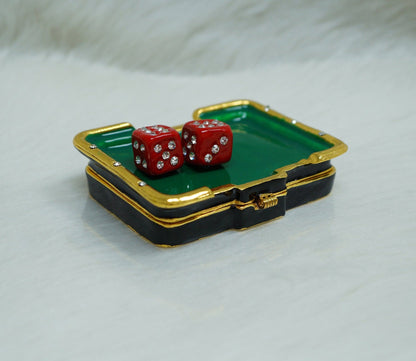 Cristiani Collezione Poker Table Trinket Box 14K Gold Plated