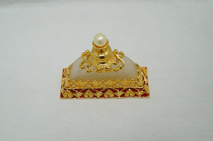 Vintage Cristiani Collezione Essential Oil Perfume Red with Gold Toned Crystal Pewter  14K Gold PlatedGlass Bottles