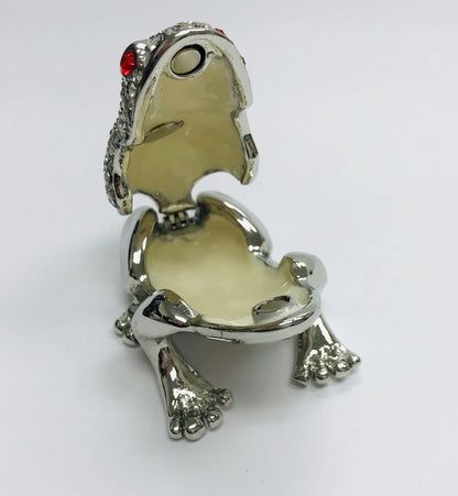 Cristiani Collezione Silver Frog Trinket Box.