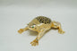 Vintage Gold Tone Jeweled Toad Frog Pewter Trinket Box figurine 14K Gold Plated
