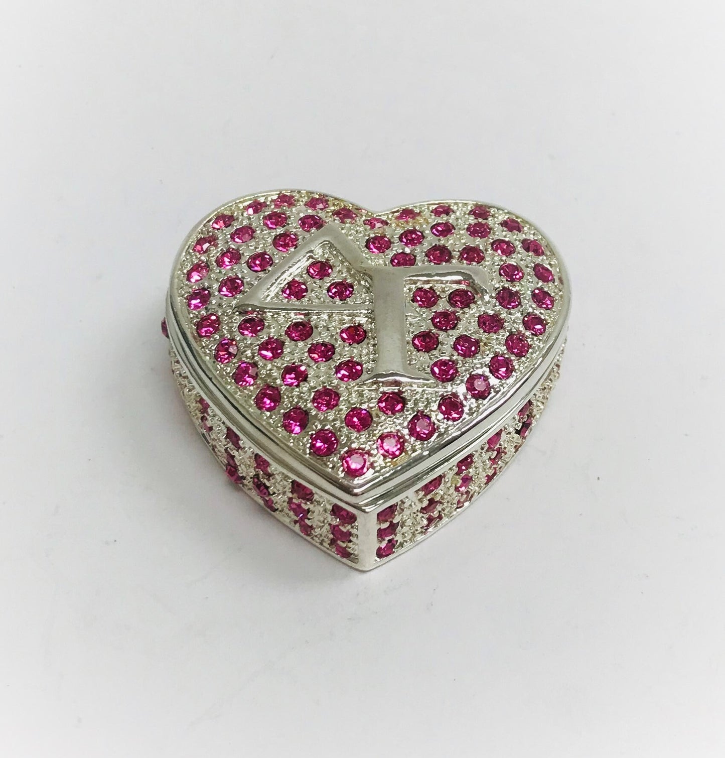 Vintage Sorority Heart Keepsake Trinket  Box 14K Gold Plated