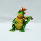 Vintage Frog With Crown Playing the Violin Jeweled Pewter Trinket 14K Gold Plated