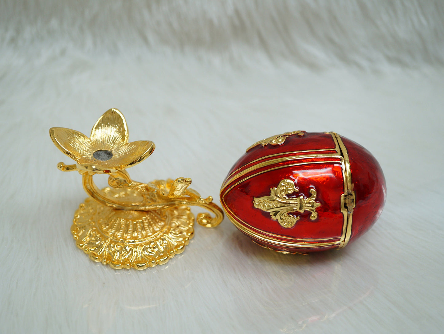 Cristiani Collezione Fleur de Lis Armor Egg 14K Gold Plated