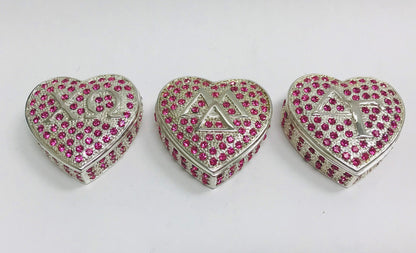 Vintage Sorority Heart Keepsake Trinket  Box 14K Gold Plated
