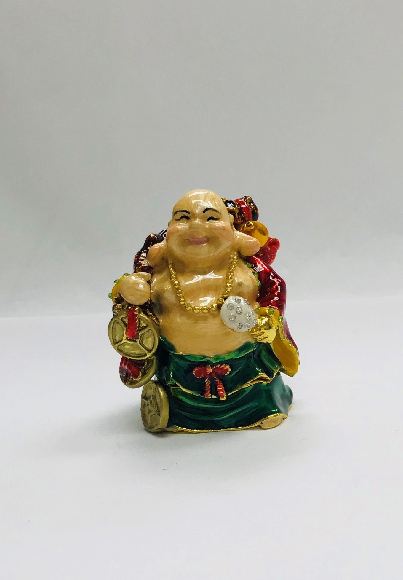 Cristiani Collezione Buddha Trinket Box 14K Gold Plated