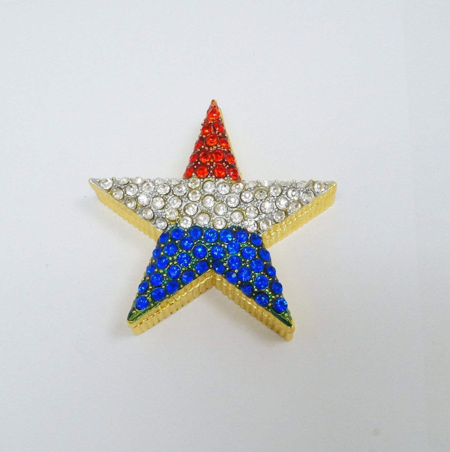 Cristiani Collezione Fourth of July Star Jeweled Pewter Trinket 14K Gold Plated
