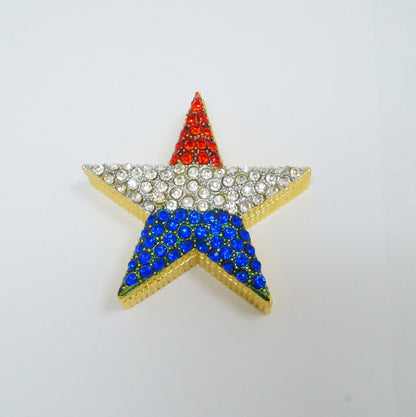 Cristiani Collezione Fourth of July Star Jeweled Pewter Trinket 14K Gold Plated