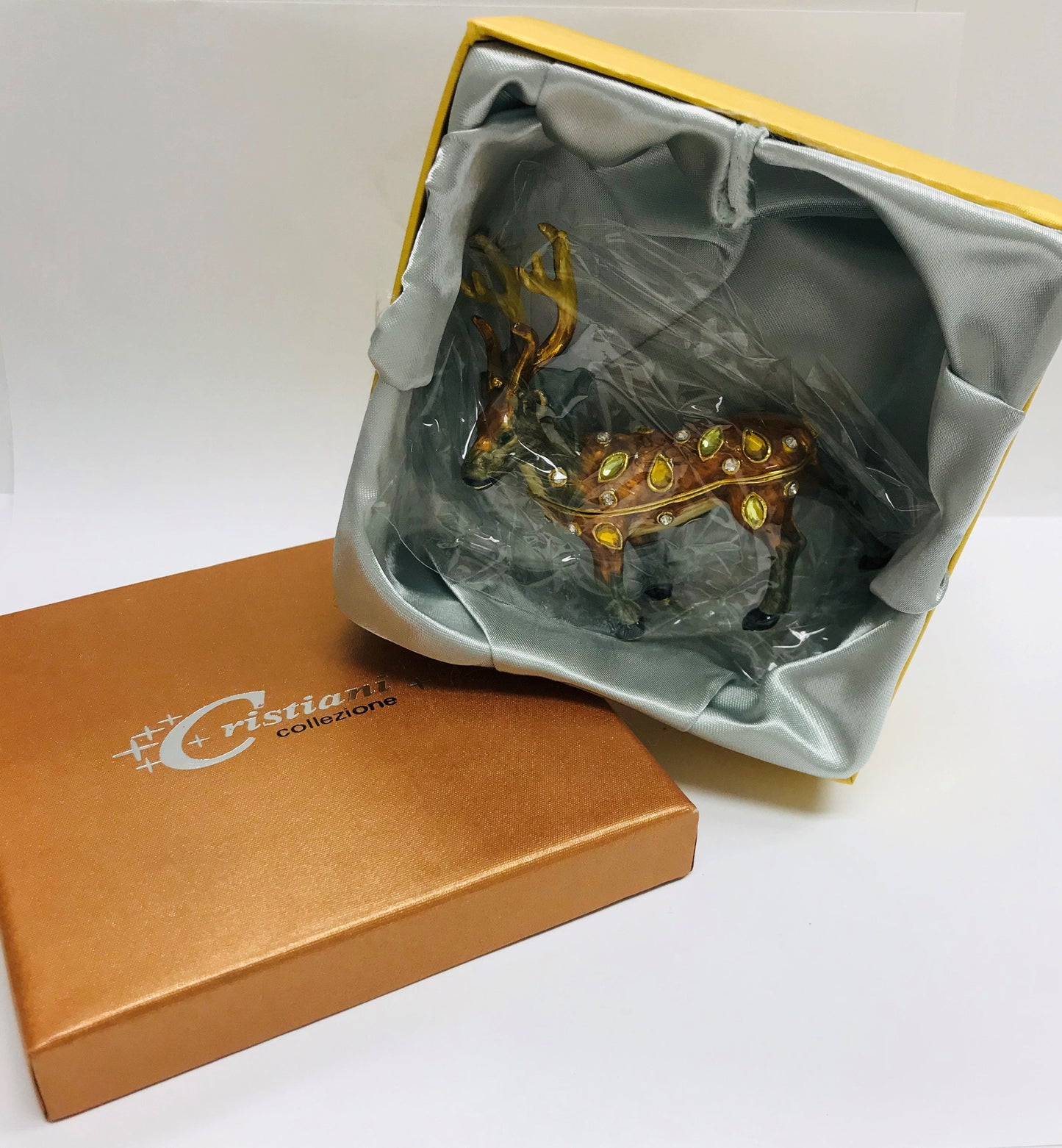 Cristiani Collezione Deer Trinket Box 14K Gold Plated