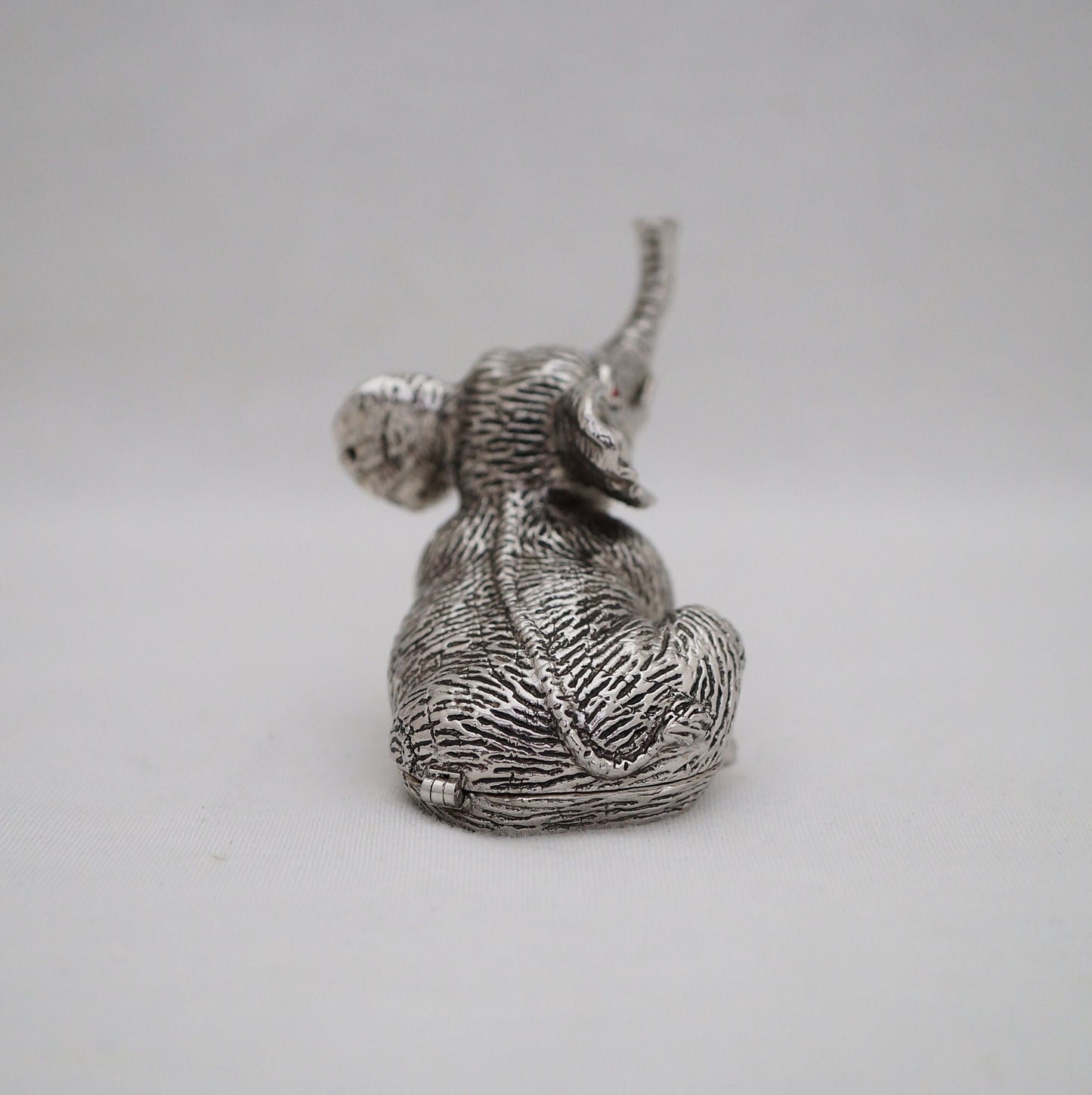 Cristiani Collezione Vintage Silver Sitting Elephant Trinket Box Pewter