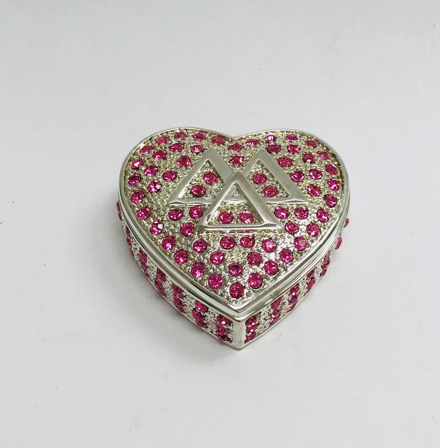 Vintage Sorority Heart Keepsake Trinket  Box 14K Gold Plated