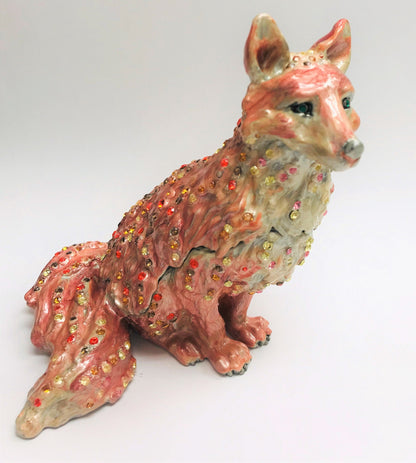 Cristiani Collezione Large Pink Fox Trinket Box