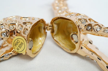 Crystal Pave Giraffe Trinket Box 14K Gold Plated