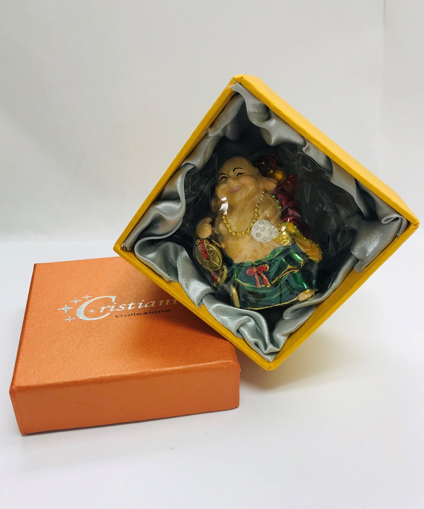 Cristiani Collezione Buddha Trinket Box 14K Gold Plated