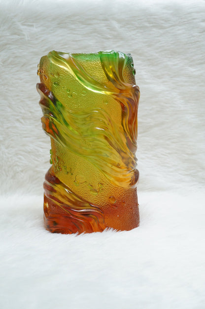Limited Edition Cristiani Collezione Crystal Glass Sculpture Vase.