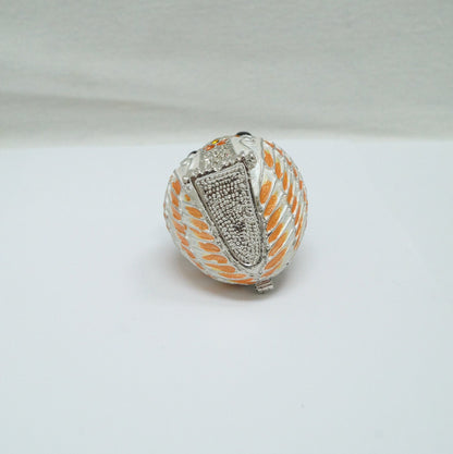 Cristiani Collezione Owl Jeweled Pewter Enameled Trinket Box 14K Gold Plated