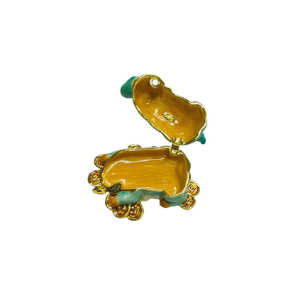 Cristiani Collezione Money Pig Trinket Box 14K Gold Plated
