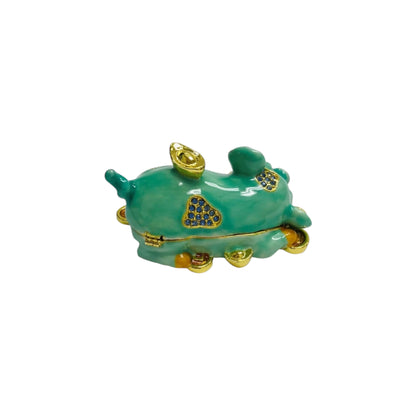 Cristiani Collezione Money Pig Trinket Box 14K Gold Plated