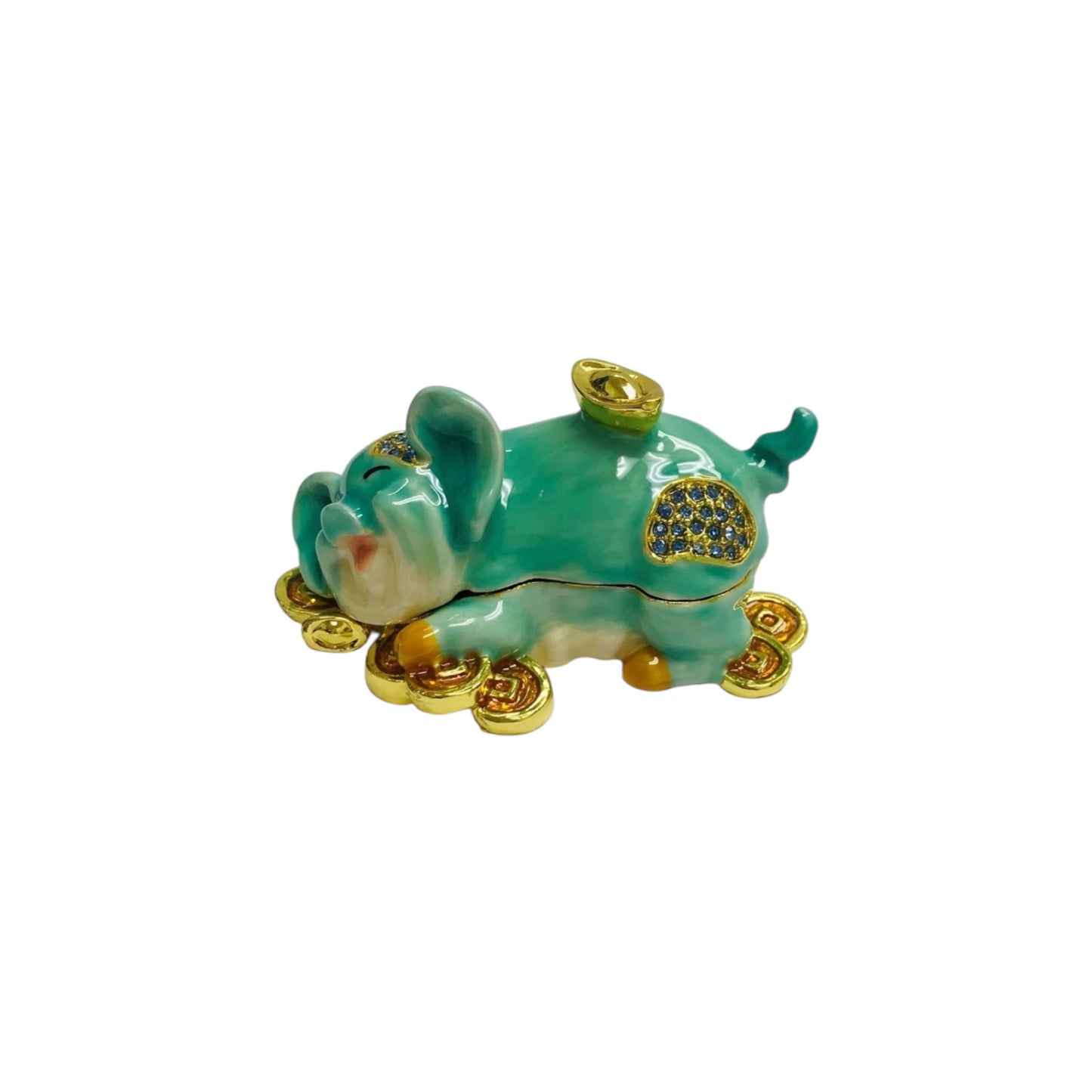 Cristiani Collezione Money Pig Trinket Box 14K Gold Plated