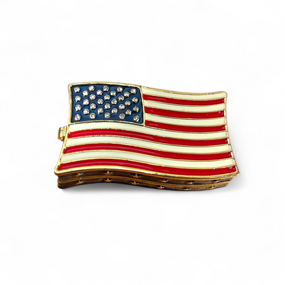 Cristiani Collezione Flag Box Trinket Box 14K Gold Plated