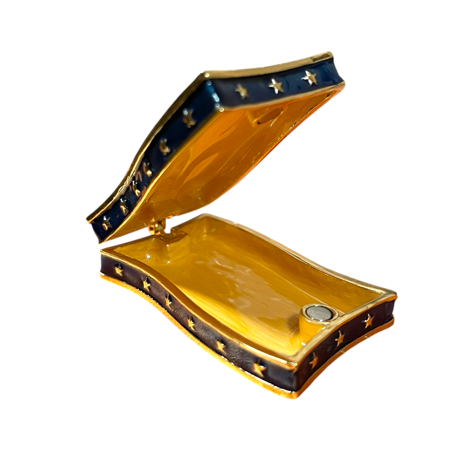 Cristiani Collezione Flag Box Trinket Box 14K Gold Plated