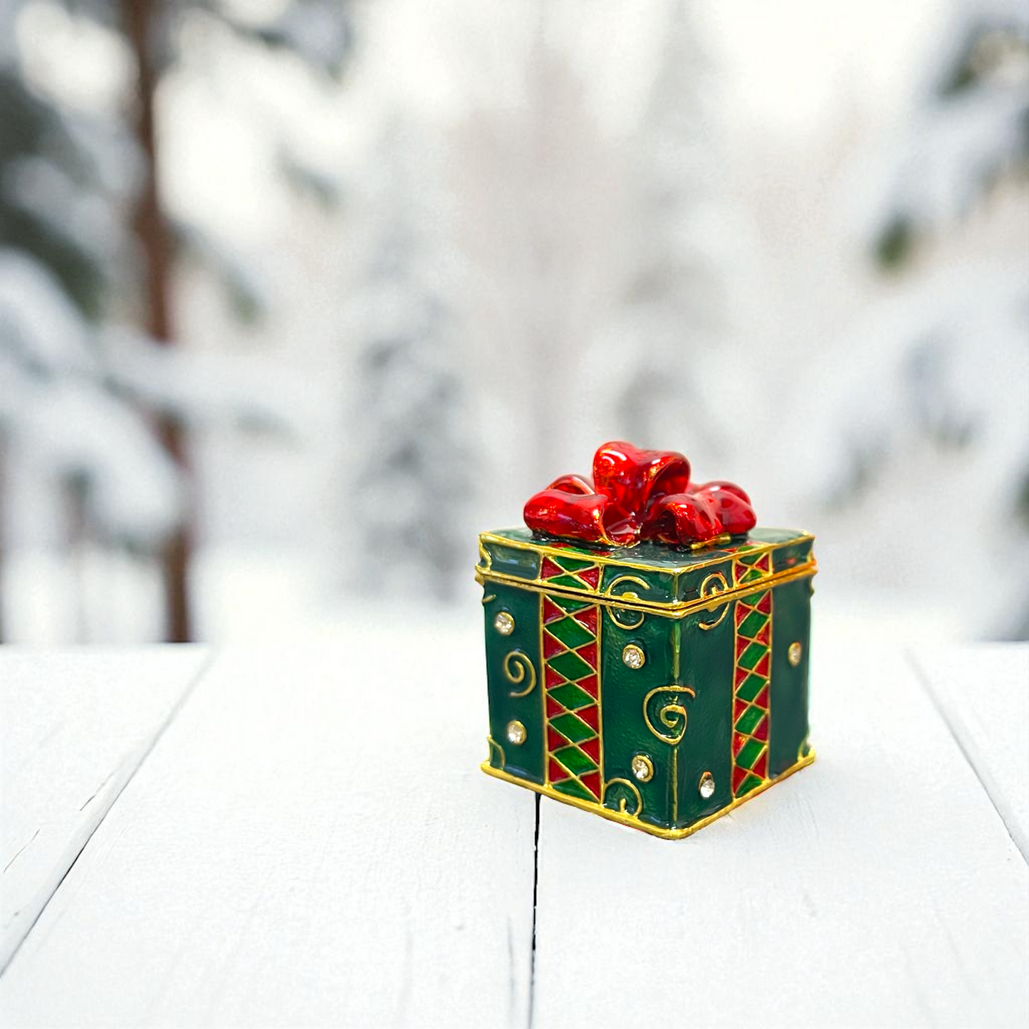 Cristiani Collezione Christmas Gift Box Trinkets Box 14K Gold Plated