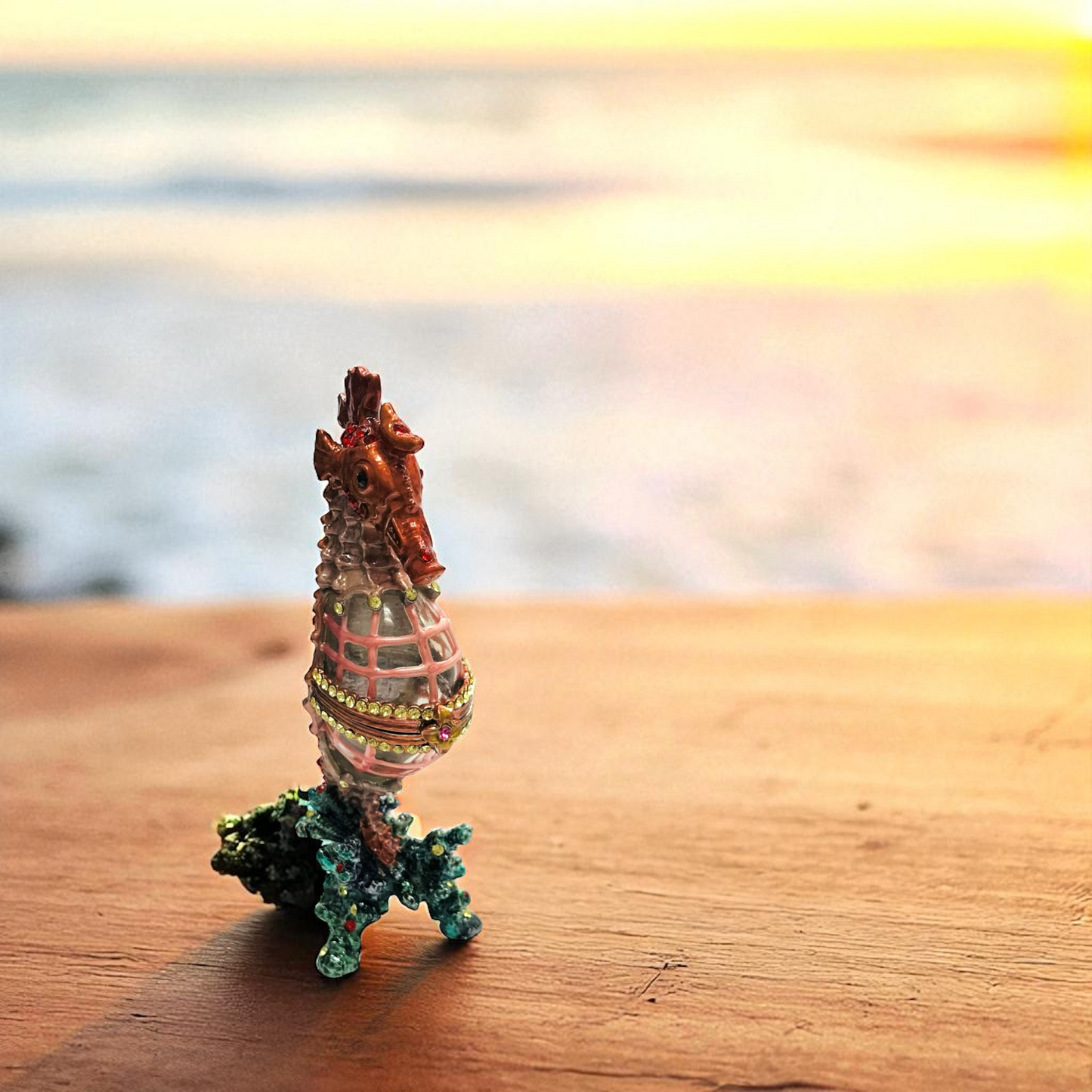 Cristiani Collezione Large Standing Seahorse Trinket Box