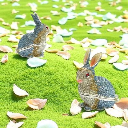 Cristiani Collezione Crystal Paved Rabbit Trinket Box.