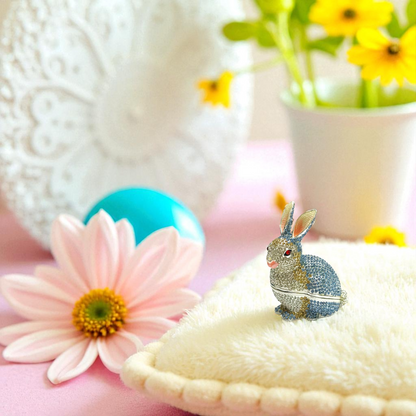 Cristiani Collezione Crystal Paved Rabbit Trinket Box.