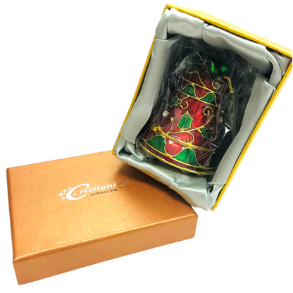 Cristiani Collezione Christmas Bell Trinket Box 14K Gold Plated