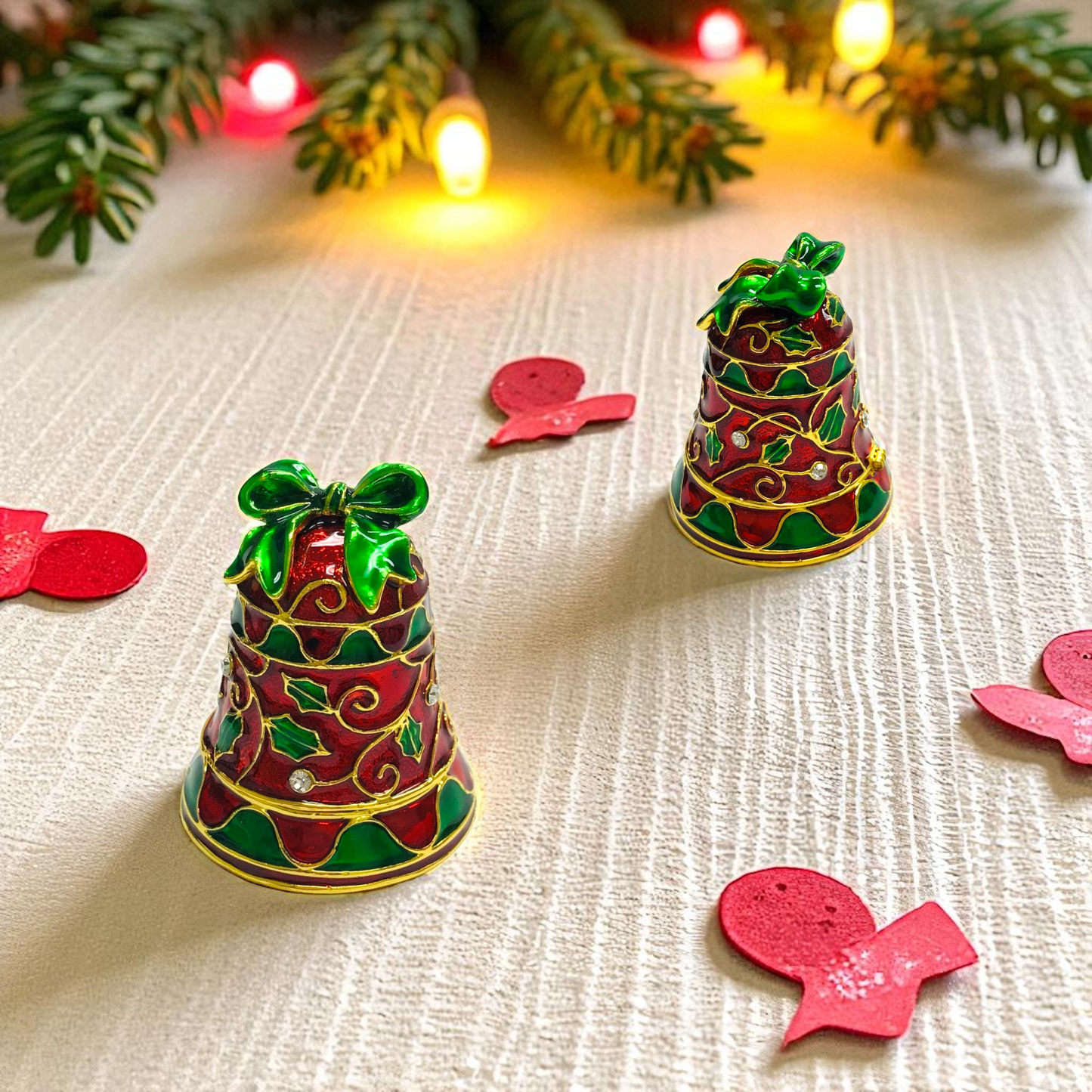 Cristiani Collezione Christmas Bell Trinket Box 14K Gold Plated