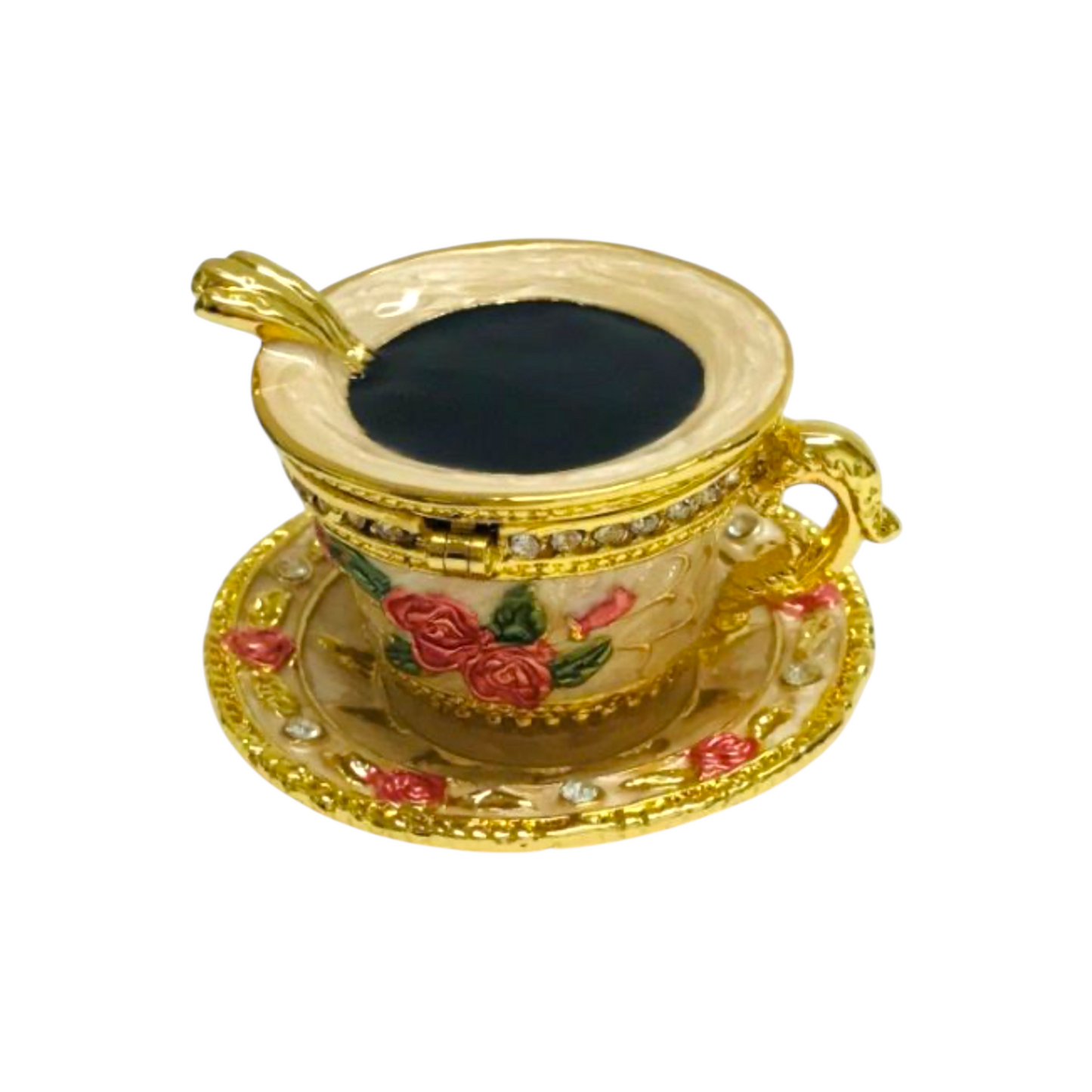 Cristiani Collezione Tea time Cup Trinket Box 14K Gold Plated