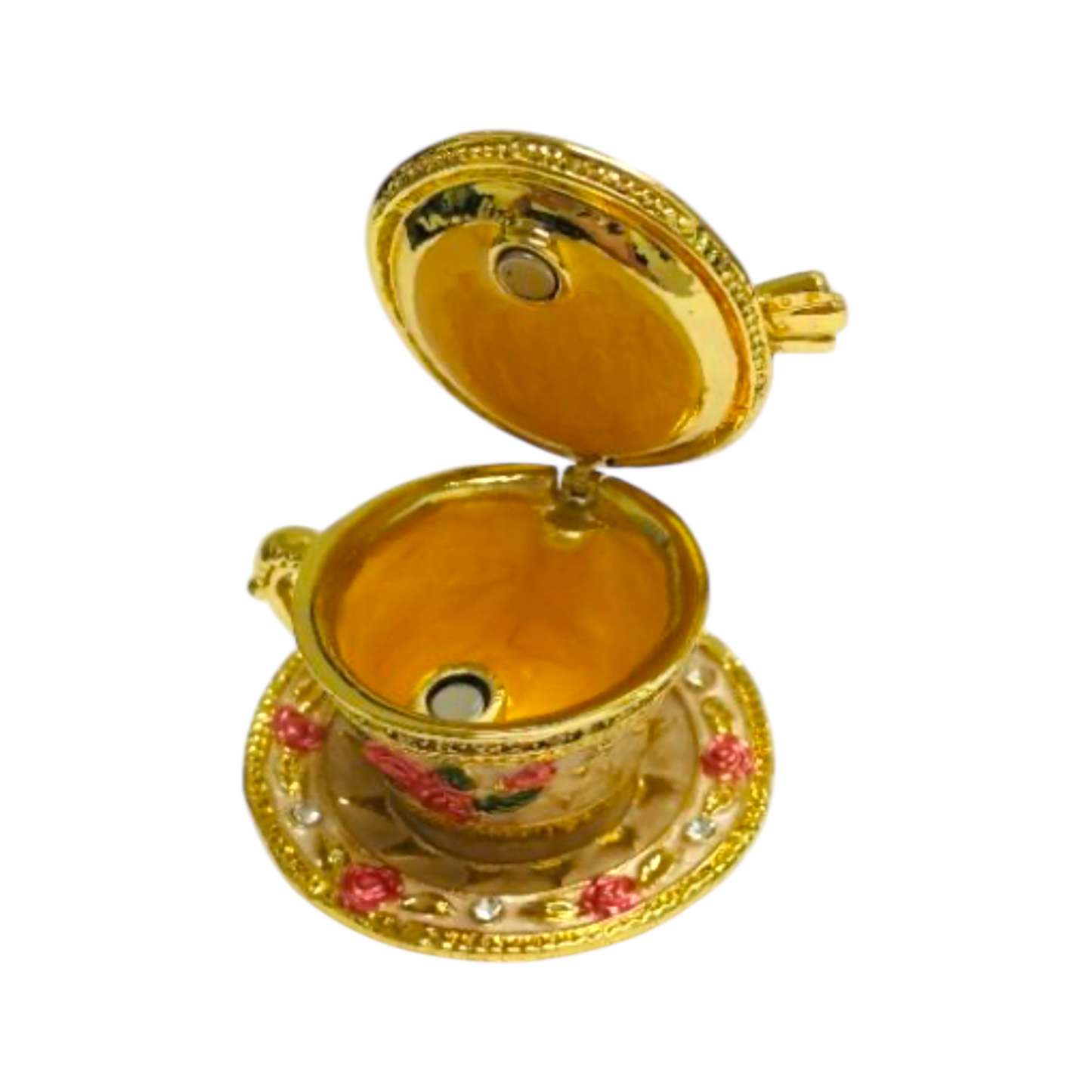 Cristiani Collezione Tea time Cup Trinket Box 14K Gold Plated