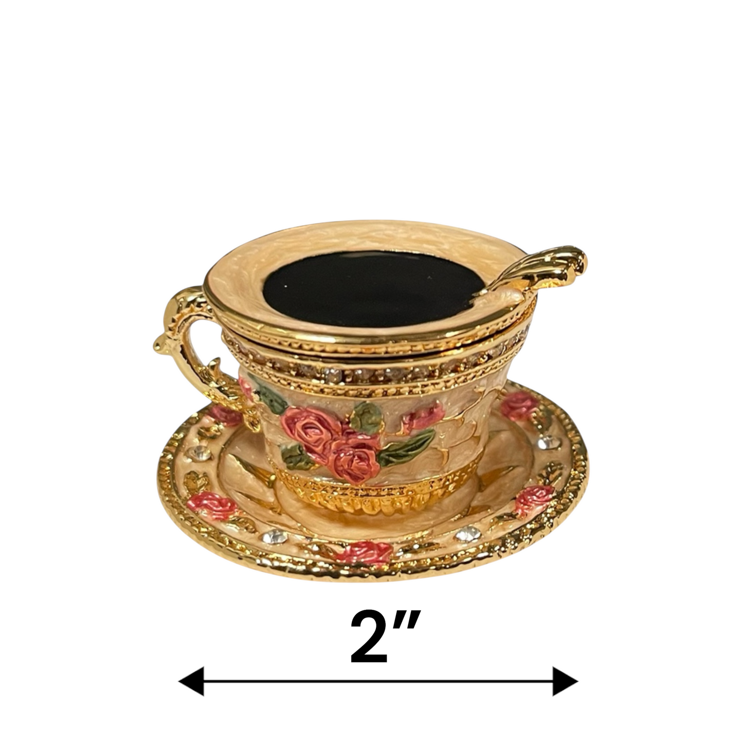 Cristiani Collezione Tea time Cup Trinket Box 14K Gold Plated