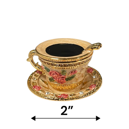 Cristiani Collezione Tea time Cup Trinket Box 14K Gold Plated