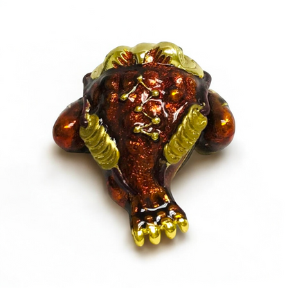 Cristiani Collezione Small Three Legged Frog Trinket Box 14K Gold Plated