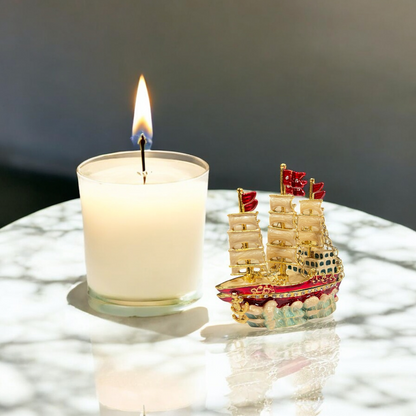 Cristiani Collezione Pirate Ship Trinket Box 14K Gold Plated