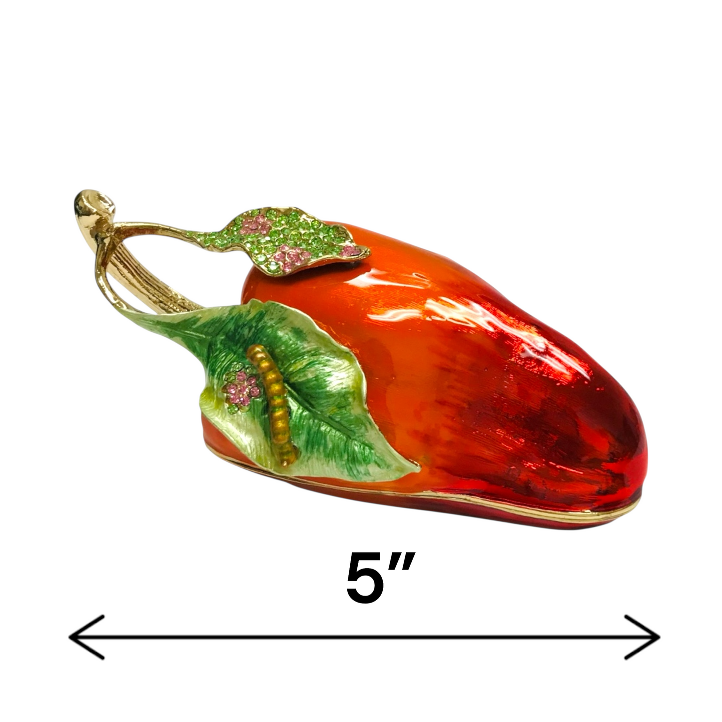 Cristiani Collezione Large Pepper Trinket Box 14K Gold Plated