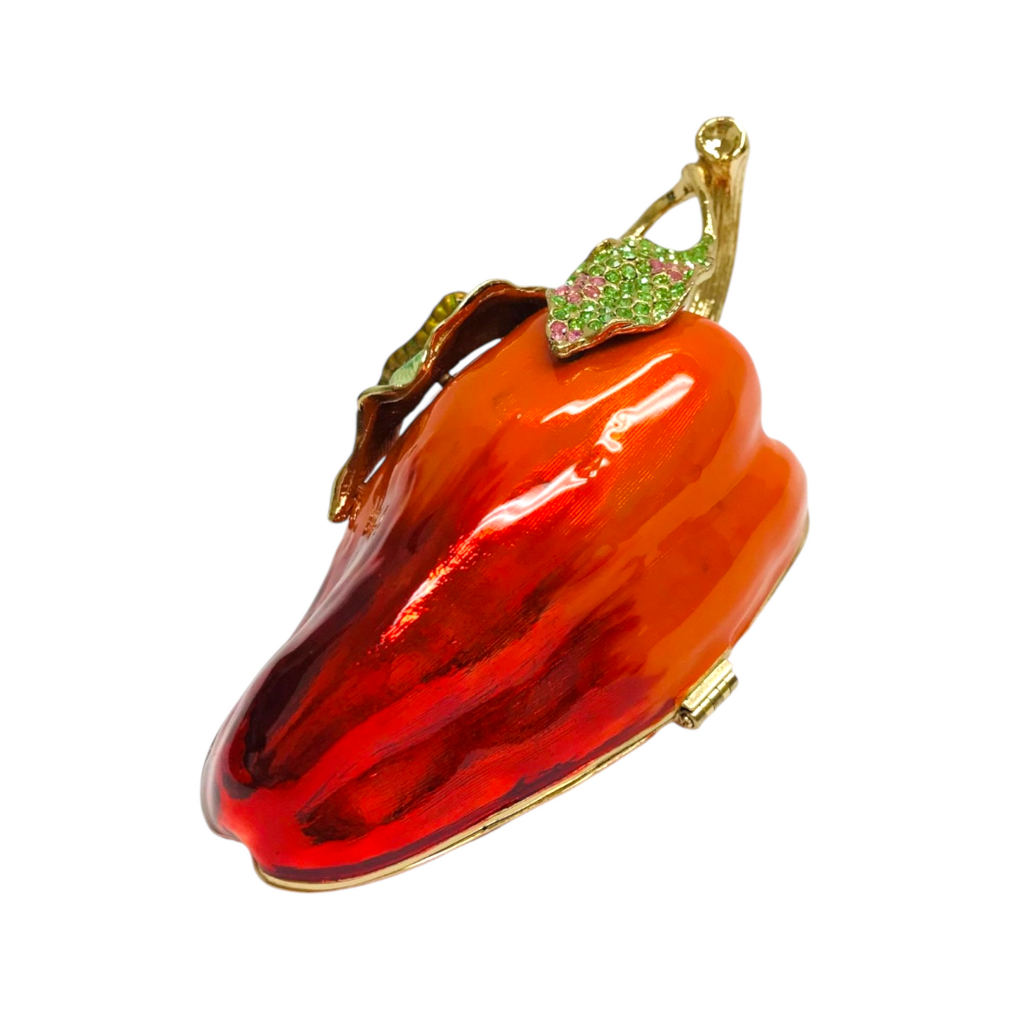 Cristiani Collezione Large Pepper Trinket Box 14K Gold Plated